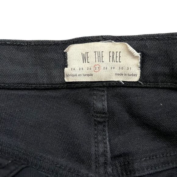 We The Free People Black Distressed Skinny Jeans 27 - Picture 9 of 9